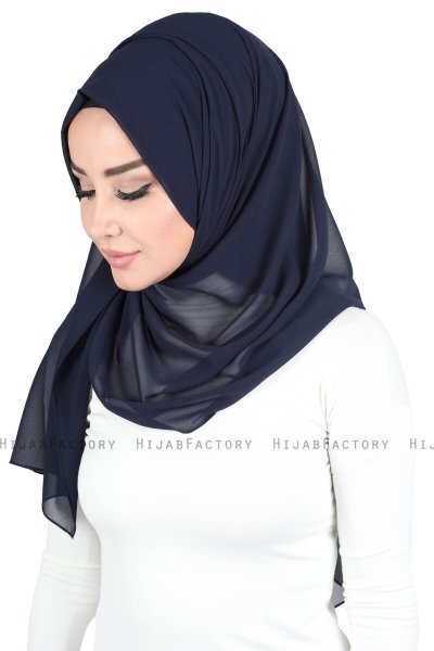 Joline - Marinblå Premium Chiffon Hijab
