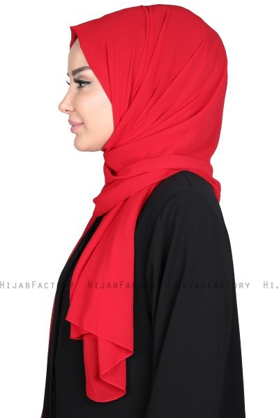 Joline - Röd Premium Chiffon Hijab