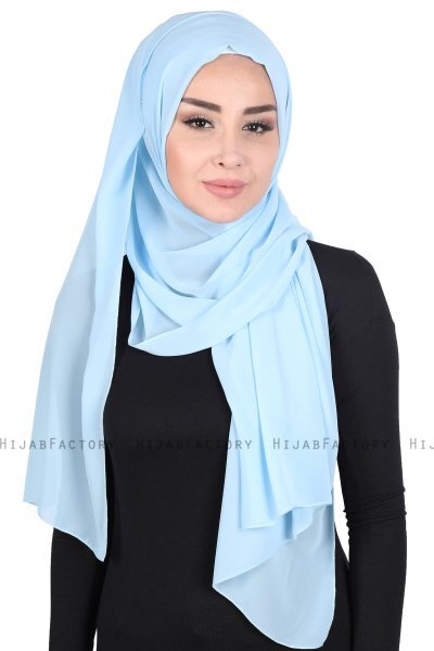 Joline - Ljusblå Premium Chiffon Hijab
