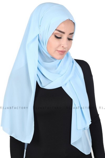 Joline - Ljusblå Premium Chiffon Hijab