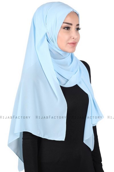 Joline - Ljusblå Premium Chiffon Hijab
