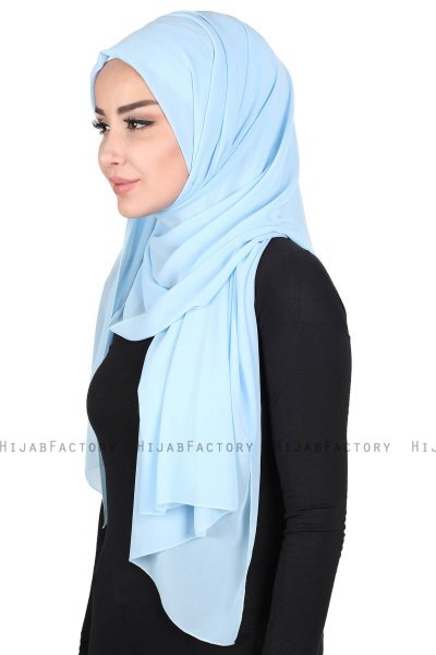 Joline - Ljusblå Premium Chiffon Hijab