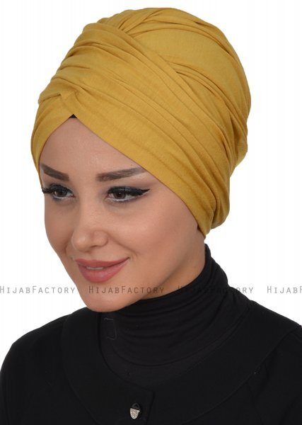 Fiona - Senapsgul Bomull Turban - Ayse Turban