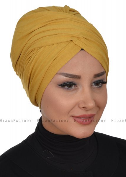 Fiona - Senapsgul Bomull Turban - Ayse Turban