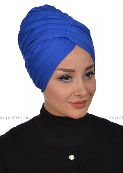 Fiona - Blå Bomull Turban - Ayse Turban