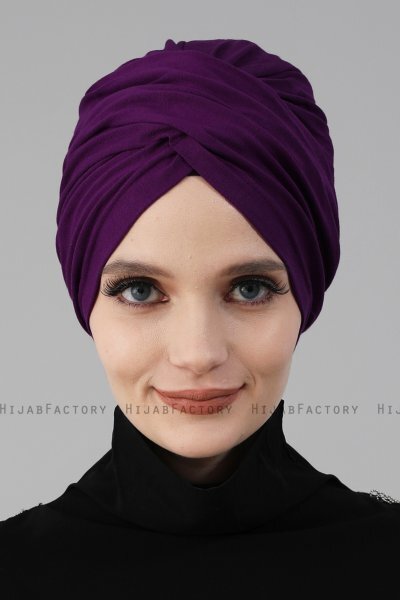 Fiona - Lila Bomull Turban - Ayse Turban