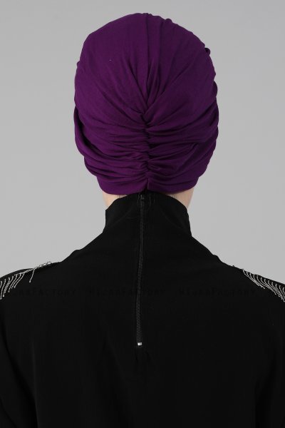 Fiona - Lila Bomull Turban - Ayse Turban
