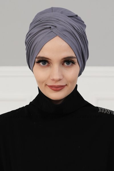 Fiona - Grå Bomull Turban - Ayse Turban