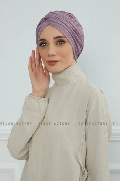 Fiona - Lilac Bomull Turban