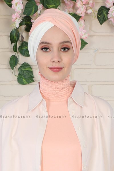 Fiona - Gammelrosa & Creme Bomull Turban