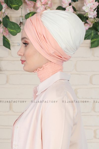 Fiona - Gammelrosa & Creme Bomull Turban