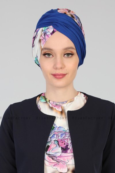 Fiona - Blå Nature Bomull Turban