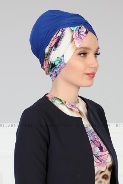 Fiona - Blå Nature Bomull Turban