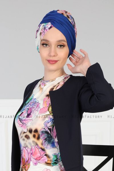 Fiona - Blå Nature Bomull Turban