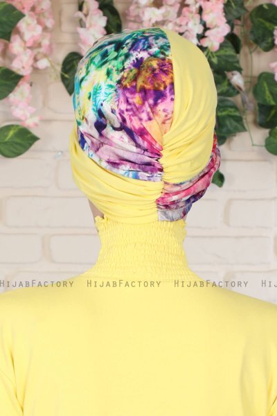 Fiona - Yellow Paint Bomull Turban