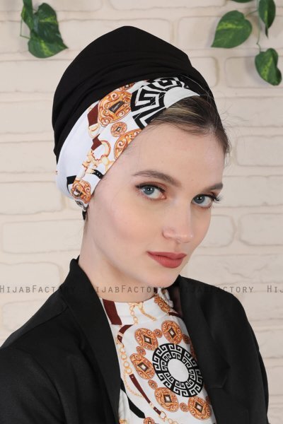 Fiona - Black Elegant Bomull Turban