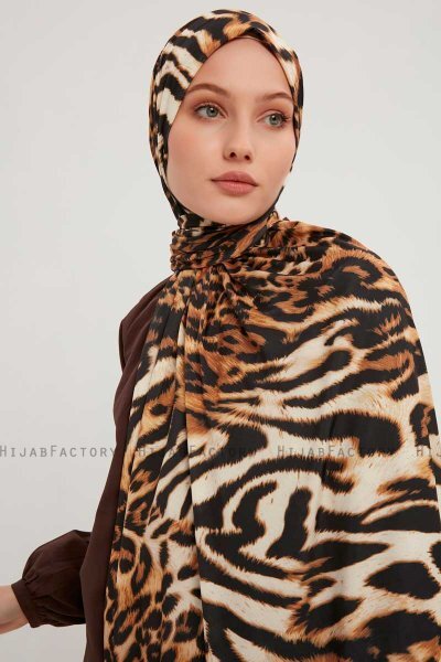 Ayten - Brun Mönstrad Hijab