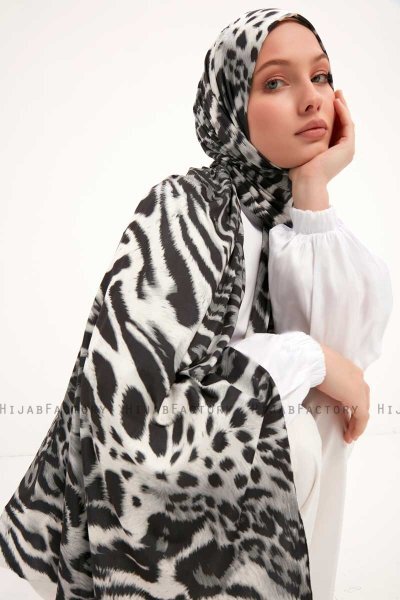 Ayten - Grå Mönstrad Hijab