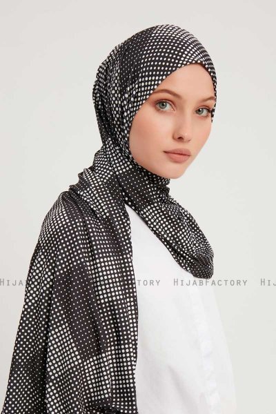 Nurgul - Svart Mönstrad Hijab