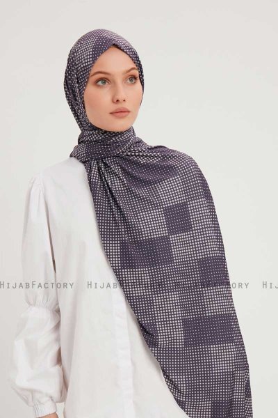 Nurgul - Lila Mönstrad Hijab