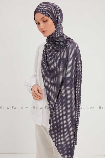 Nurgul - Lila Mönstrad Hijab