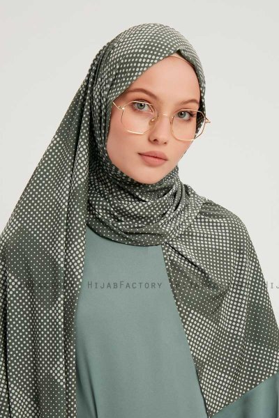 Nurgul - Grön Mönstrad Hijab