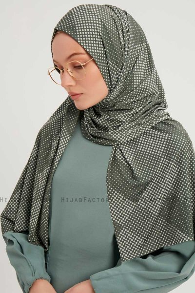 Nurgul - Grön Mönstrad Hijab