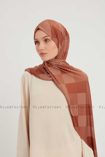 Nurgul - Brun Mönstrad Hijab