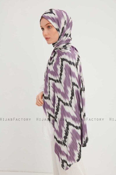 Tansu - Lila Mönstrad Hijab