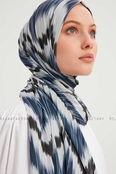 Tansu - Marinblå Mönstrad Hijab
