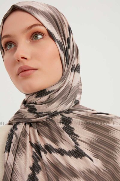 Tansu - Ljusbrun Mönstrad Hijab