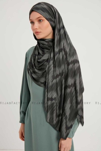 Tansu - Svart Mönstrad Hijab