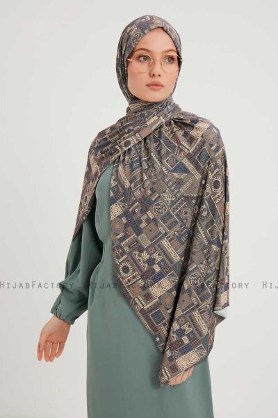 Gulya - Bordeaux Mönstrad Hijab