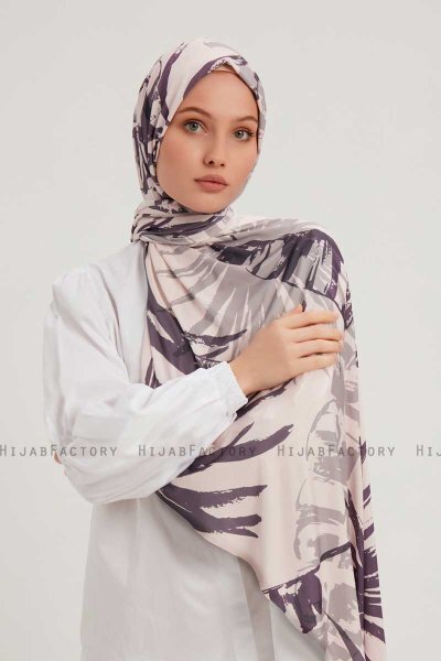 Ezmeray - Lila Mönstrad Hijab