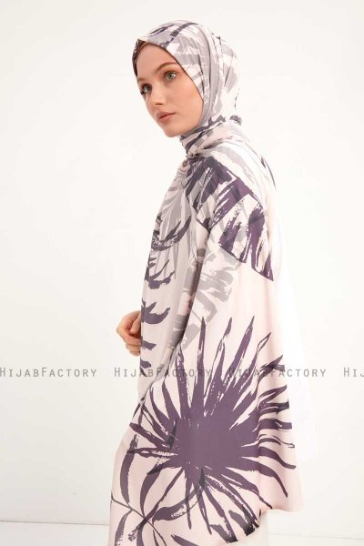 Ezmeray - Lila Mönstrad Hijab