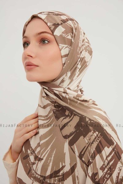 Ezmeray - Taupe Mönstrad Hijab