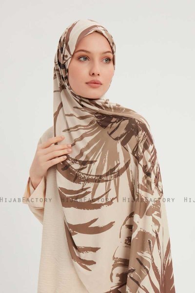 Ezmeray - Taupe Mönstrad Hijab