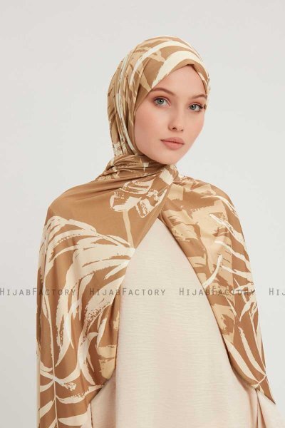 Ezmeray - Brun Mönstrad Hijab