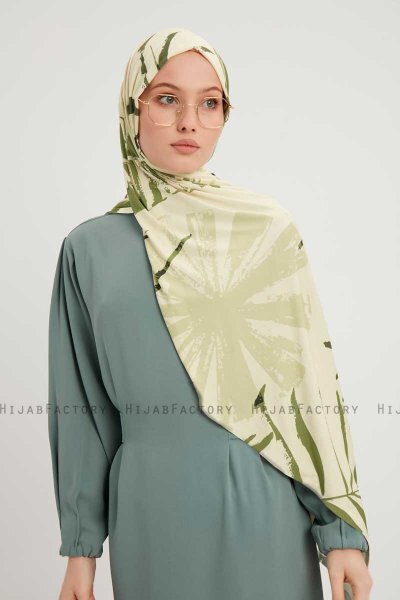 Ezmeray - Mint Mönstrad Hijab