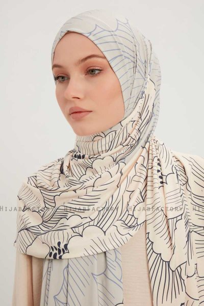 Fadime - Blå Mönstrad Hijab