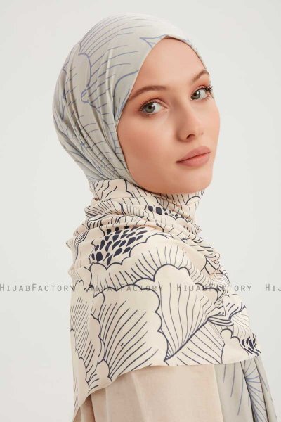 Fadime - Blå Mönstrad Hijab