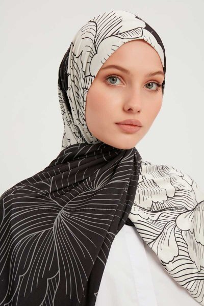 Fadime - Vit Mönstrad Hijab