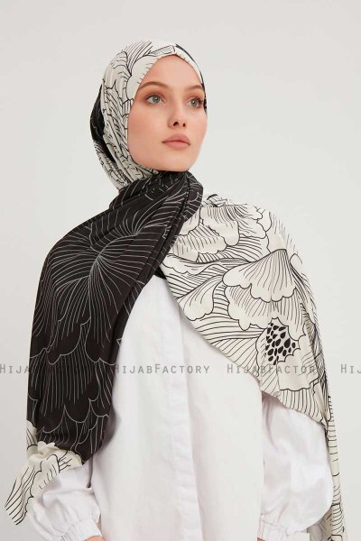 Fadime - Vit Mönstrad Hijab