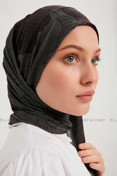 Fadime - Svart Mönstrad Hijab