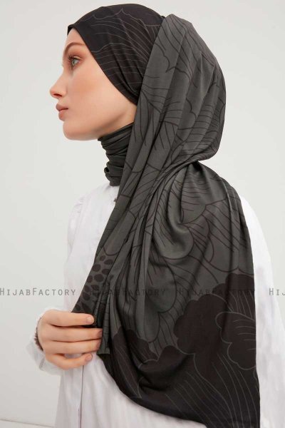 Fadime - Svart Mönstrad Hijab