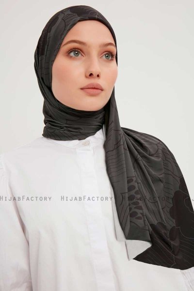 Fadime - Svart Mönstrad Hijab