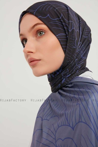 Fadime - Marinblå Mönstrad Hijab