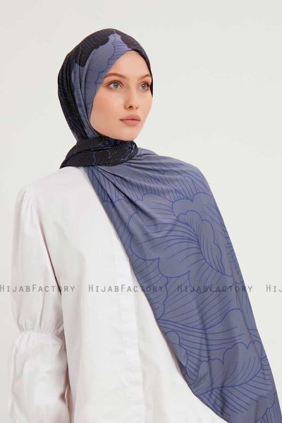 Fadime - Marinblå Mönstrad Hijab