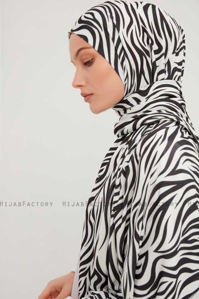 Hafiz - Svart Mönstrad Hijab