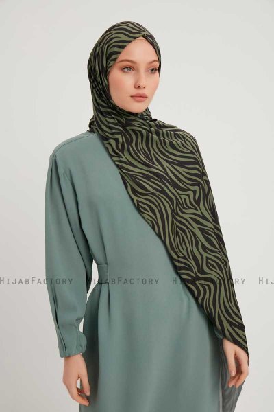 Hafiz - Grön Mönstrad Hijab